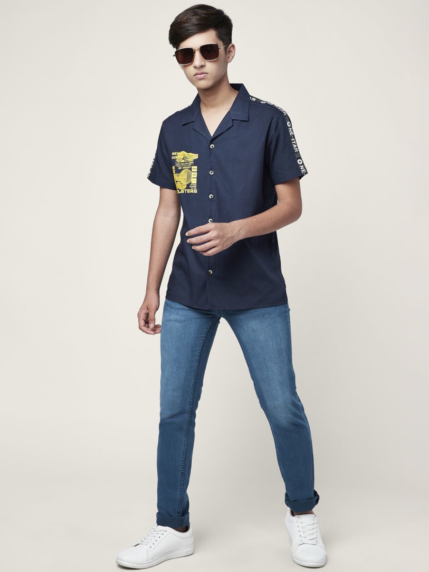 Coolsters by Pantaloons Kids Navy Cotton Printed Shirt