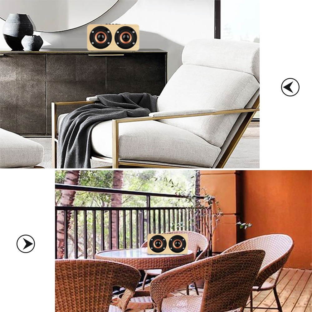 W5 Red Wood Grain Speaker Bluetooth 4.2  Light