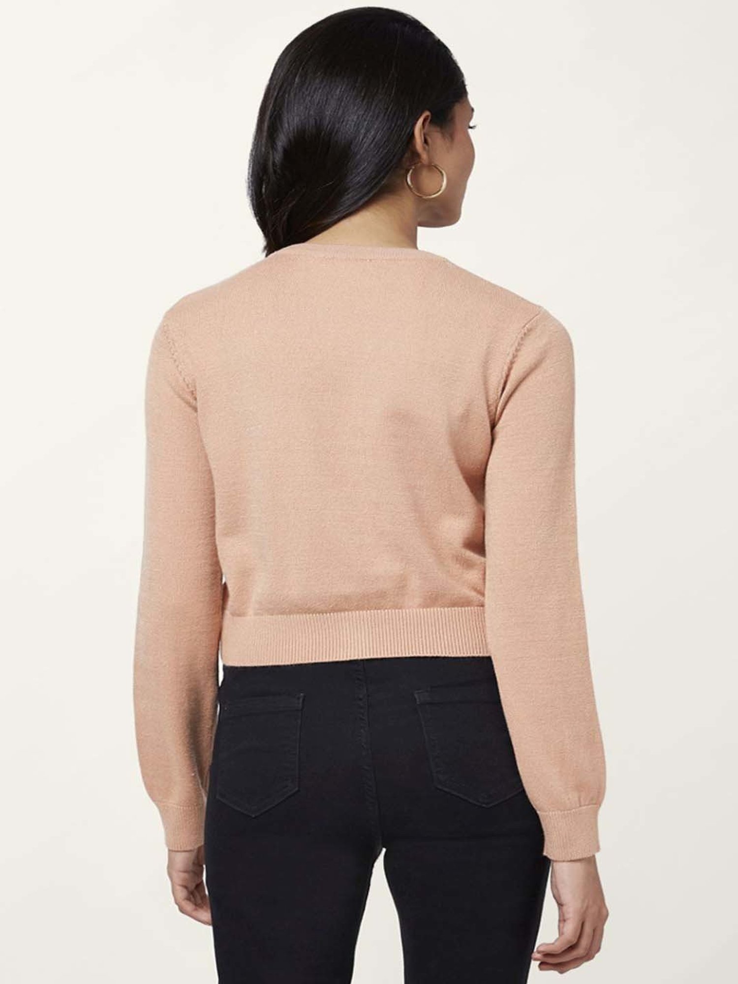 Honey by Pantaloons Peach Embellished Cardigan