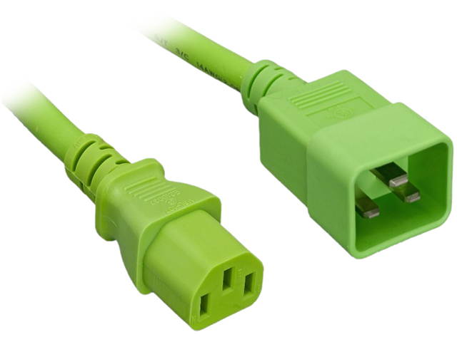 Nippon Labs 14AWG C20 To C13 Universal Jumper Power Cord, SJT 15A/250V, IEC-60320-C20 to IEC-60320-C13,Green 3FT.Power Cable