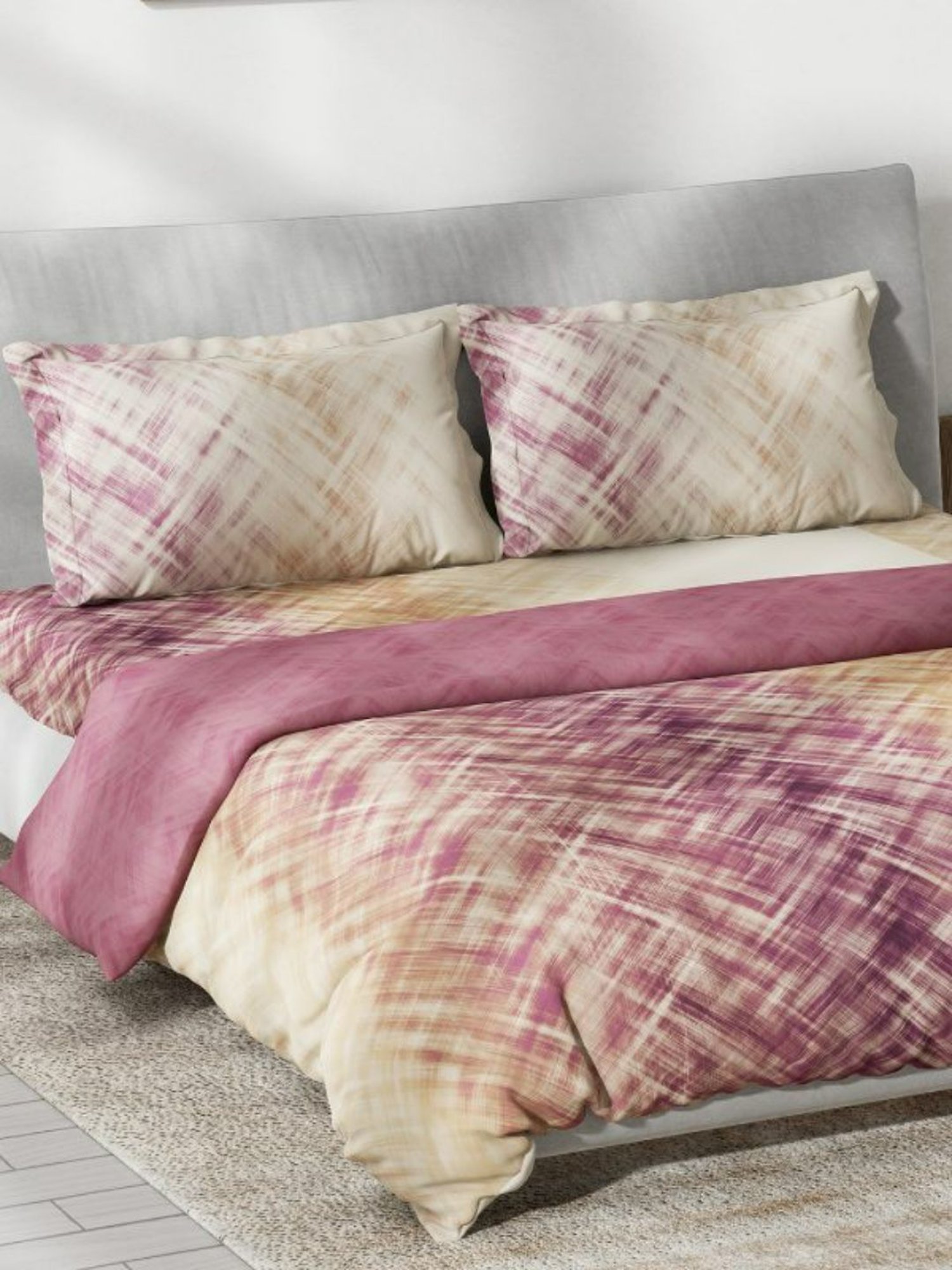 DDecor Empyrean Abstract Maroon 145 TC Cotton Bed Linen Set