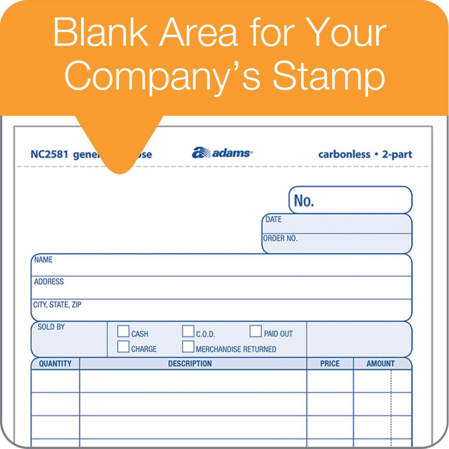 Adams General Purpose Unit Sets, 5.67 x 8.5 Inches, 2-Part, Carbonless, White/Canary, 100 Sets per Pack (NC2581)