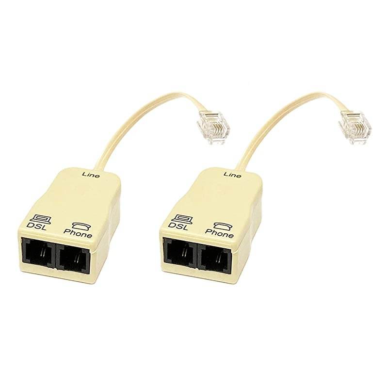 Pack of 2) in-line DSL Splitter w/Noise Filter