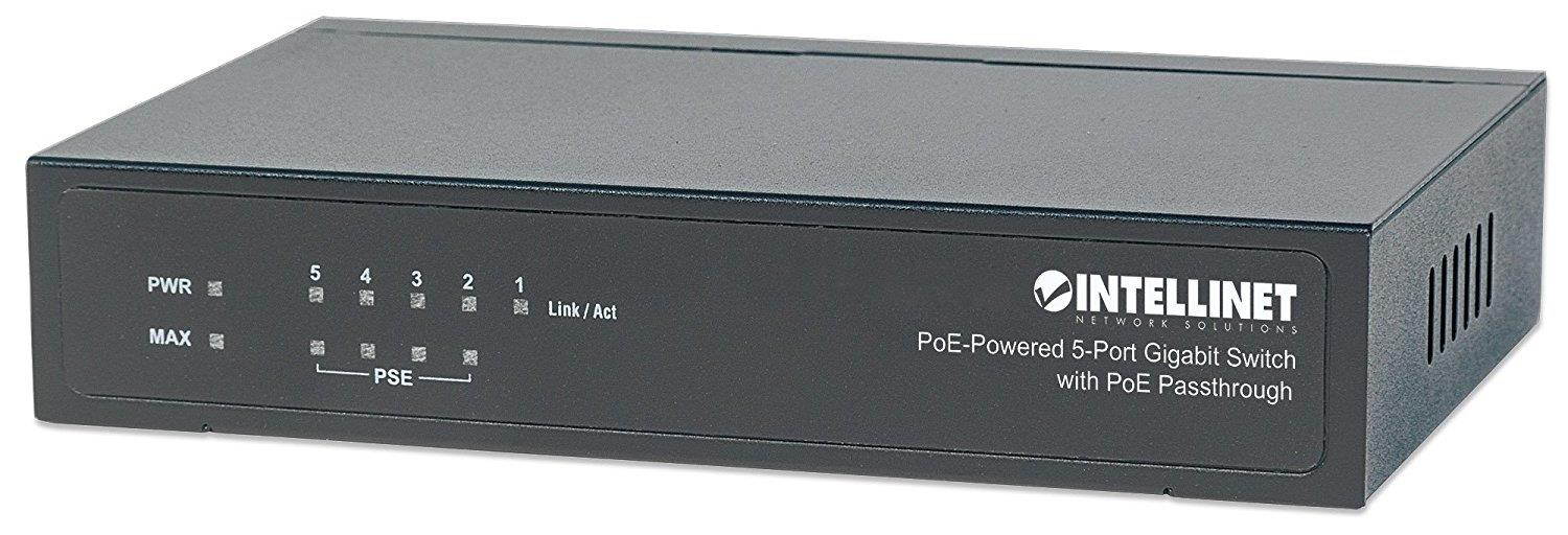 Intellinet PoE-Powered 5-Port Gigabit Switch with PoE Passthrough
