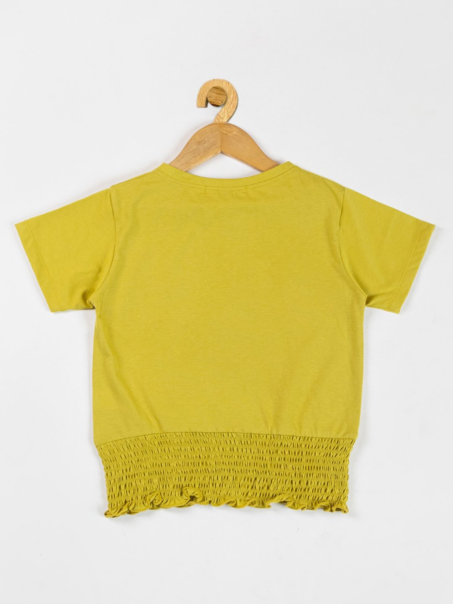 NINS MODA Kids Yellow Solid Crop Top