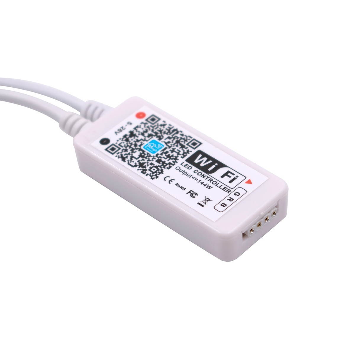 Wifi LED Controller for Strip Lights Smart Controller with Remote Working with Assistant Android IOS System (White)