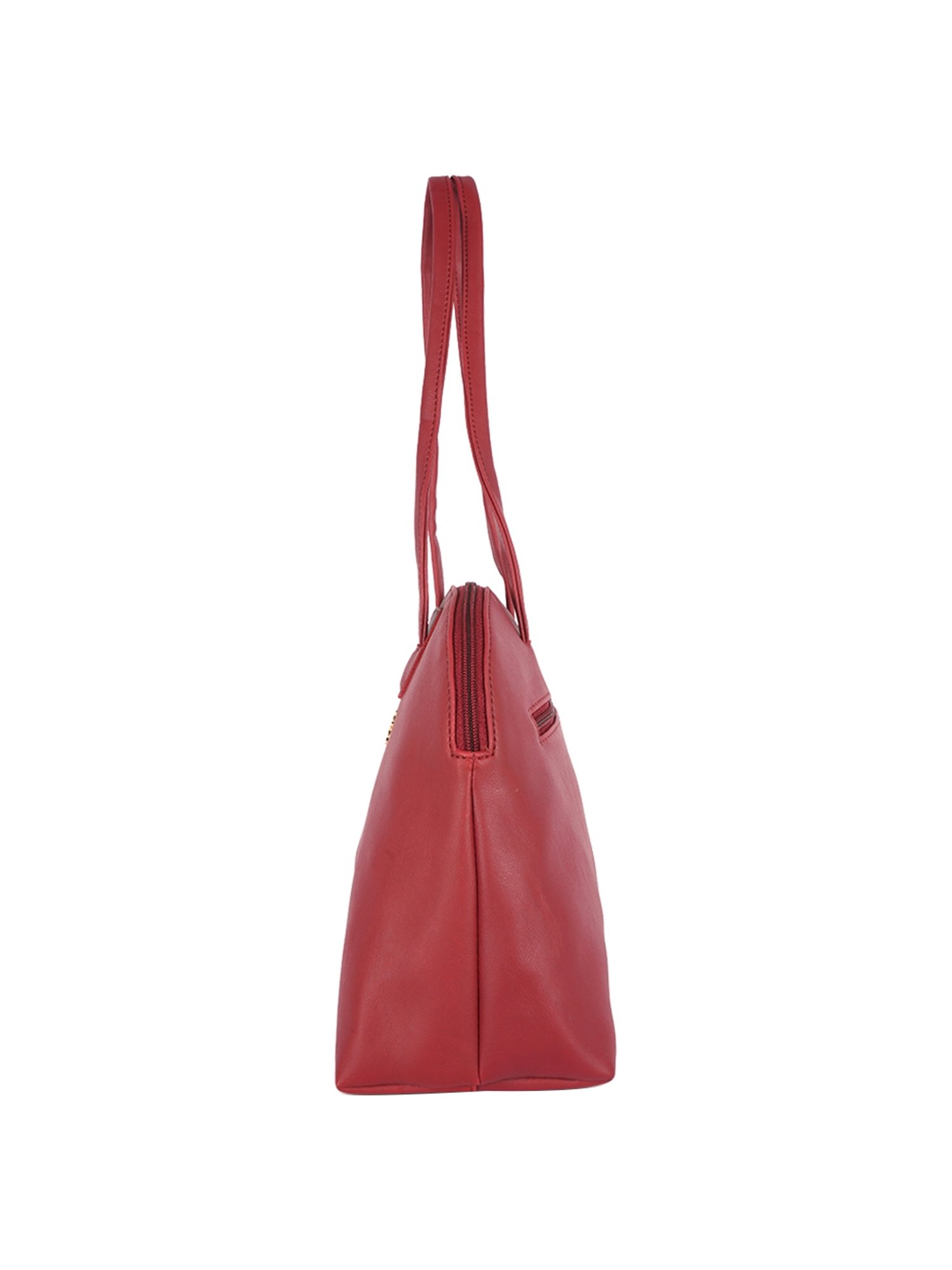 Baggit Inspect Red Textured Medium Handbag