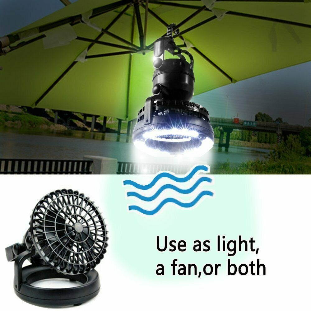 2-in-1 Portable LED Camping Lantern with Ceiling Fan for Outdoor  Emergencies