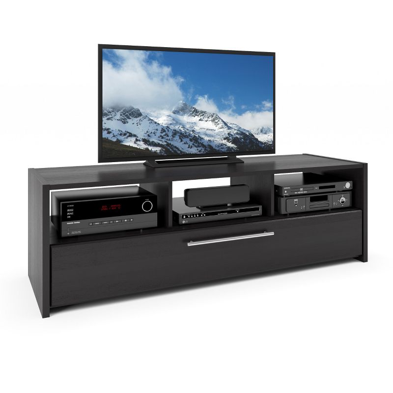 Naples TV Stand Bench with Pull Down Storage Black 65" - CorLiving