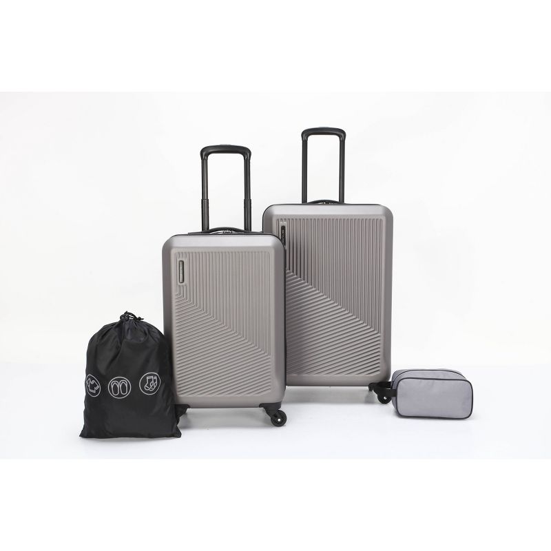 Skyline 24" Hardside 4pc Luggage Set - Brushed Nickel
