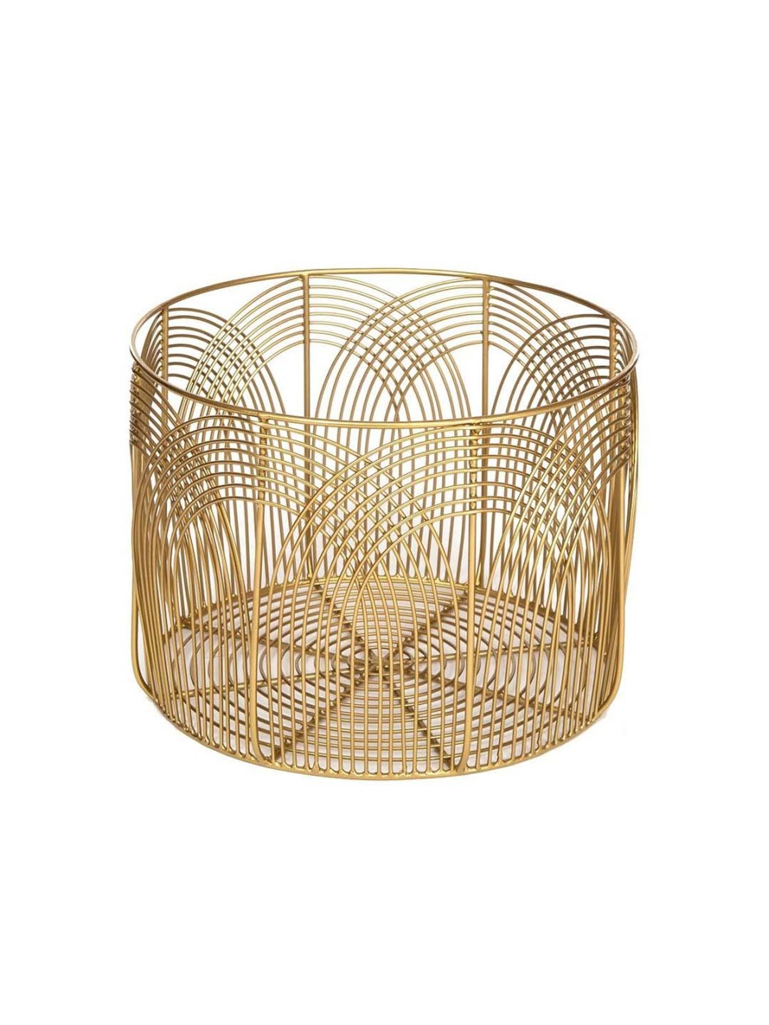 Home4U 'LAYINA' Golden Mild Steel 25 cm Basket - Set of 1