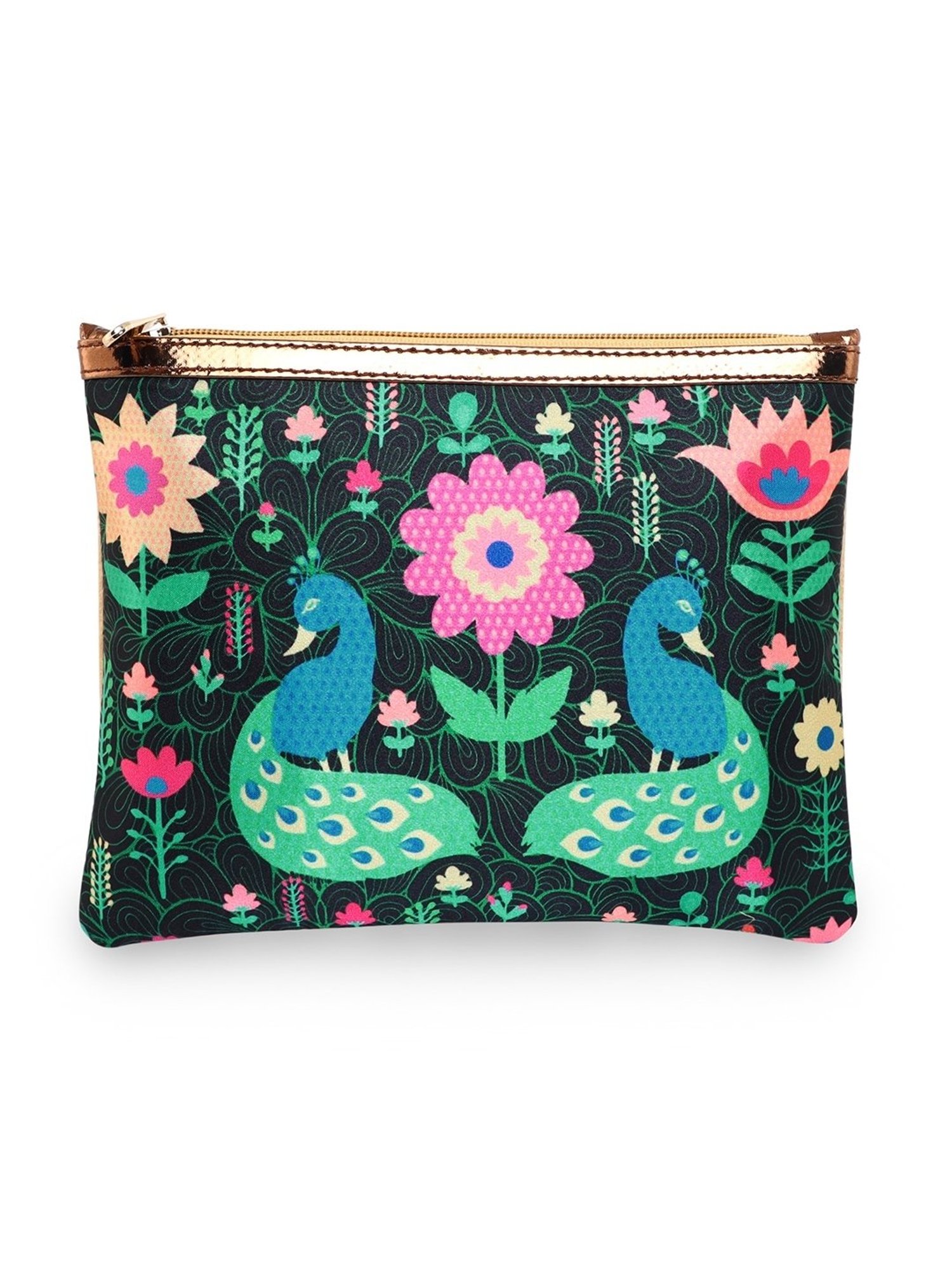 Sabhyata Peacock Multicolor Printed Small Pouch for Women