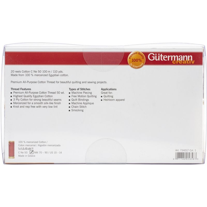 Gutermann Cotton 50 Thread Set - 20 Spools-Basics