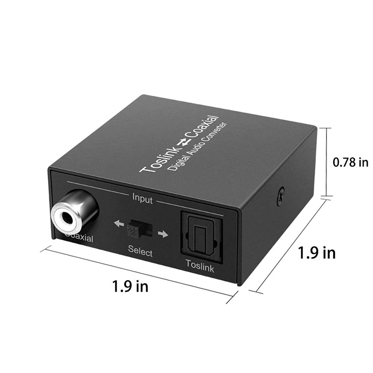 Digital Coaxial to Optical Converter, Bi-Directional Coax Digital Audio Converter