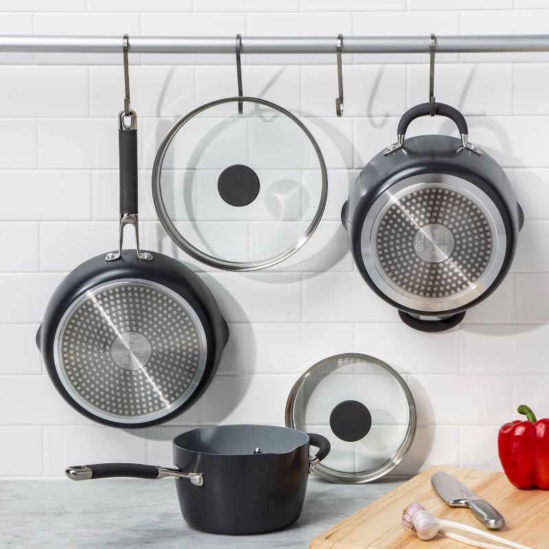 5pc Ceramic Non-Stick Aluminum Stackable Cookware Set - Made By Design™