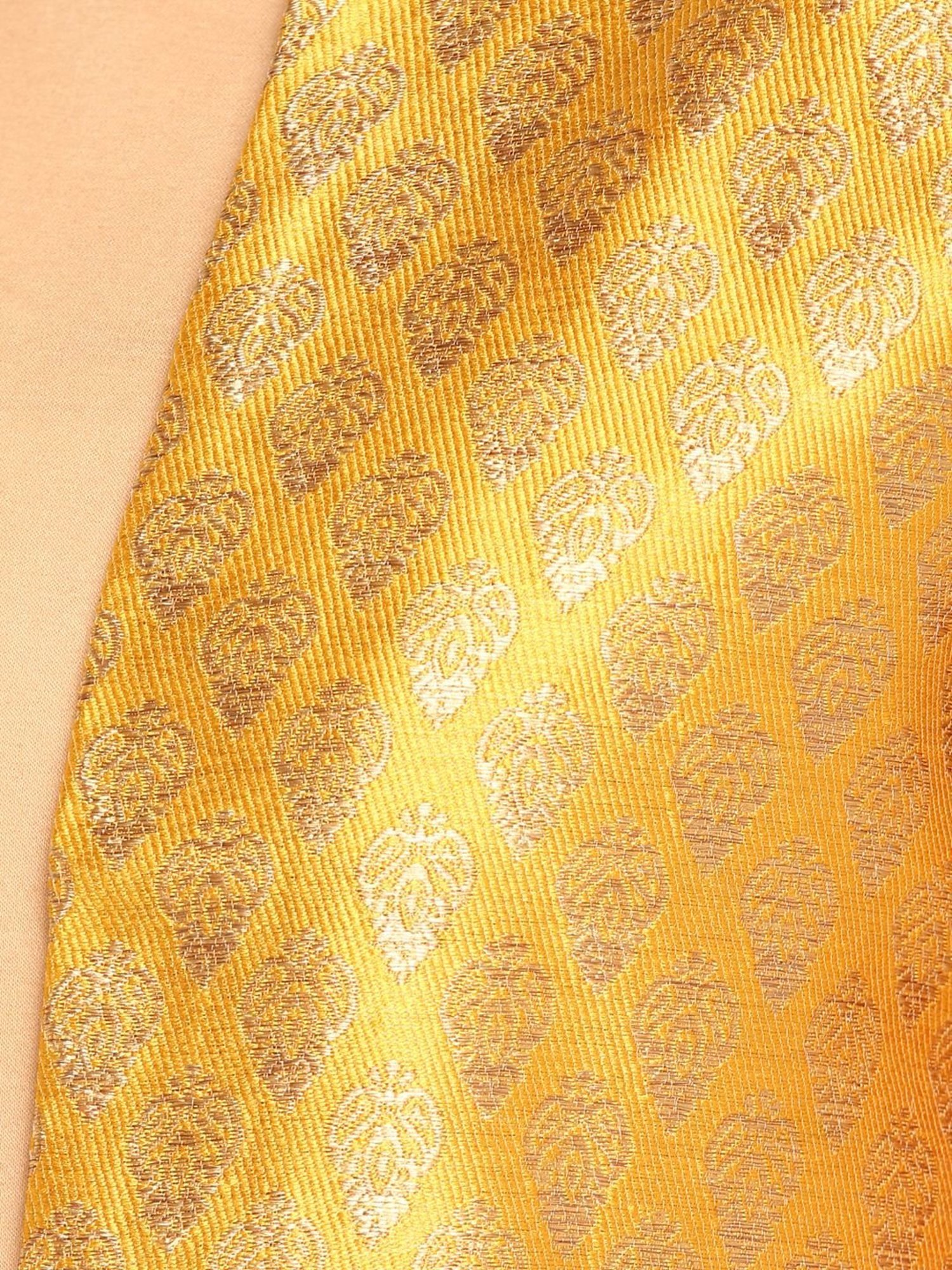 Hangup Mustard Jacquard Pattern Shrug