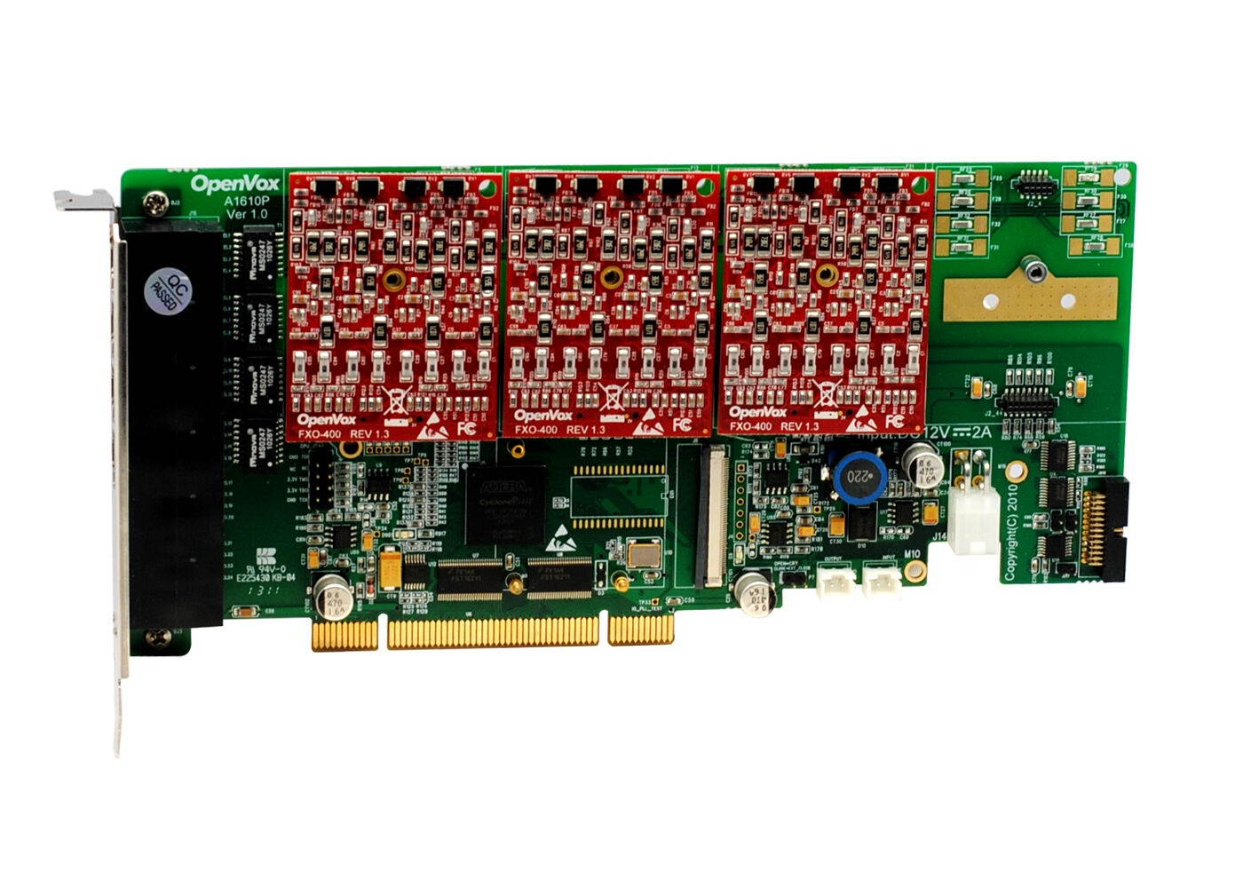 OpenVox A1610P03 16 Port Analog PCI card base board + 0 FXS + 3 FXO