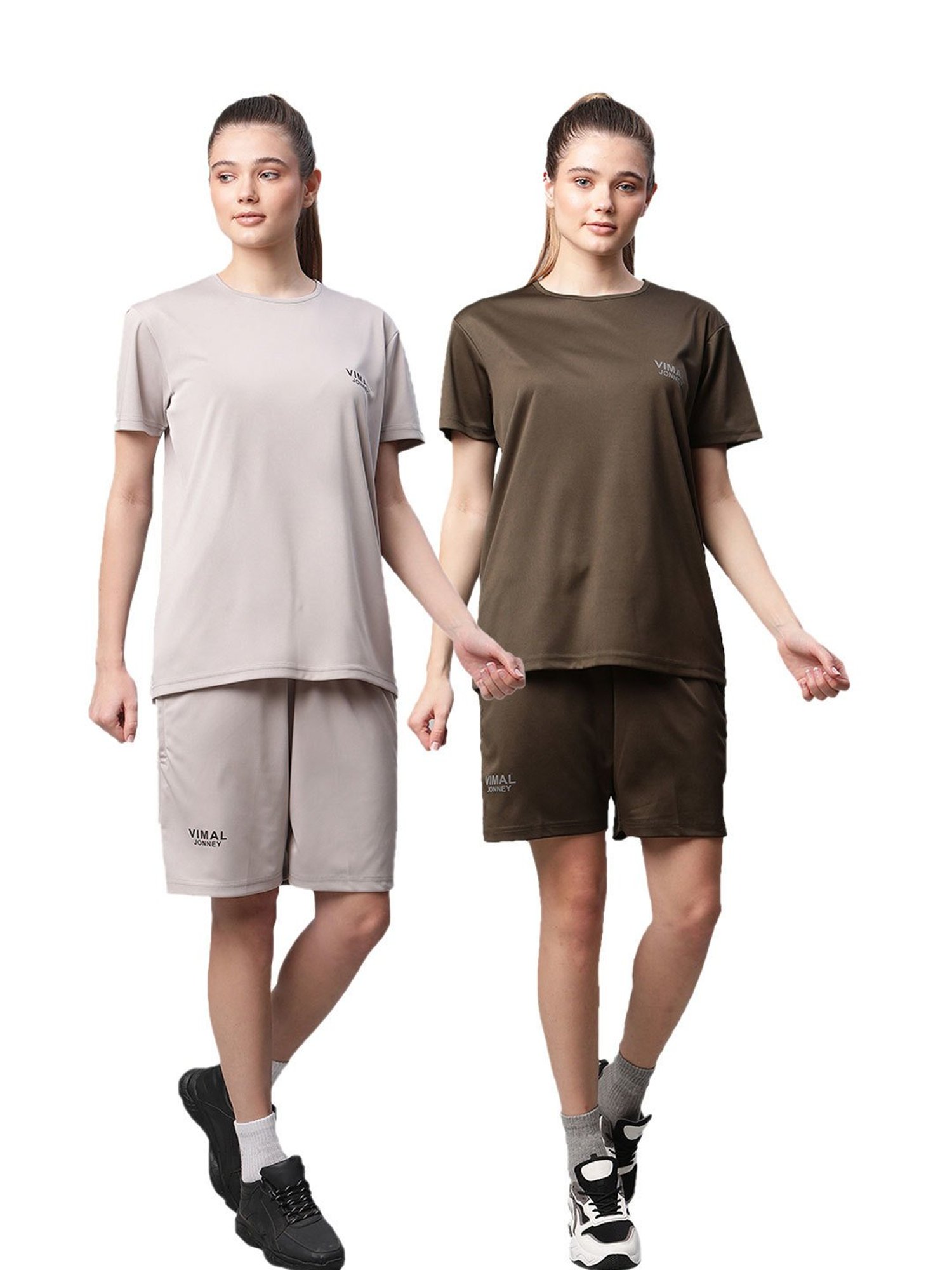 Vimal Jonney Multicolored Regular Fit T-Shirt With Shorts (Pack Of 2)