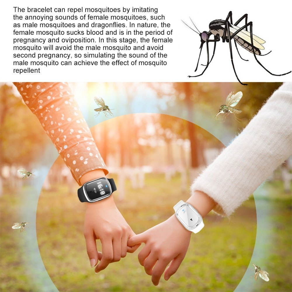 Ultrasonic Mosquito Repellent Silicone Wristbands Anti Mosquito Watch Portable Bracelet Suitable for Beach