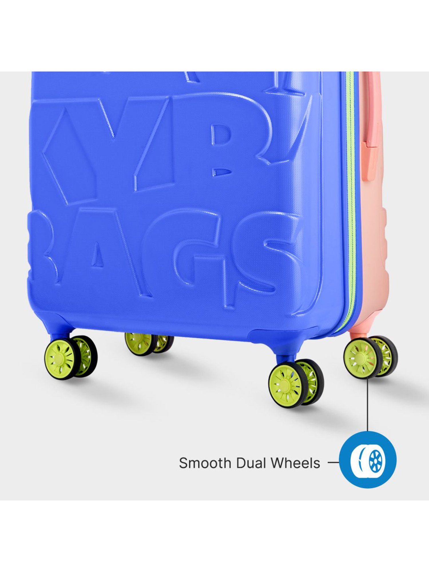 Skybags Dazzling Blue Amber Textured Hard Medium Trolley Bag - 28.5 cm