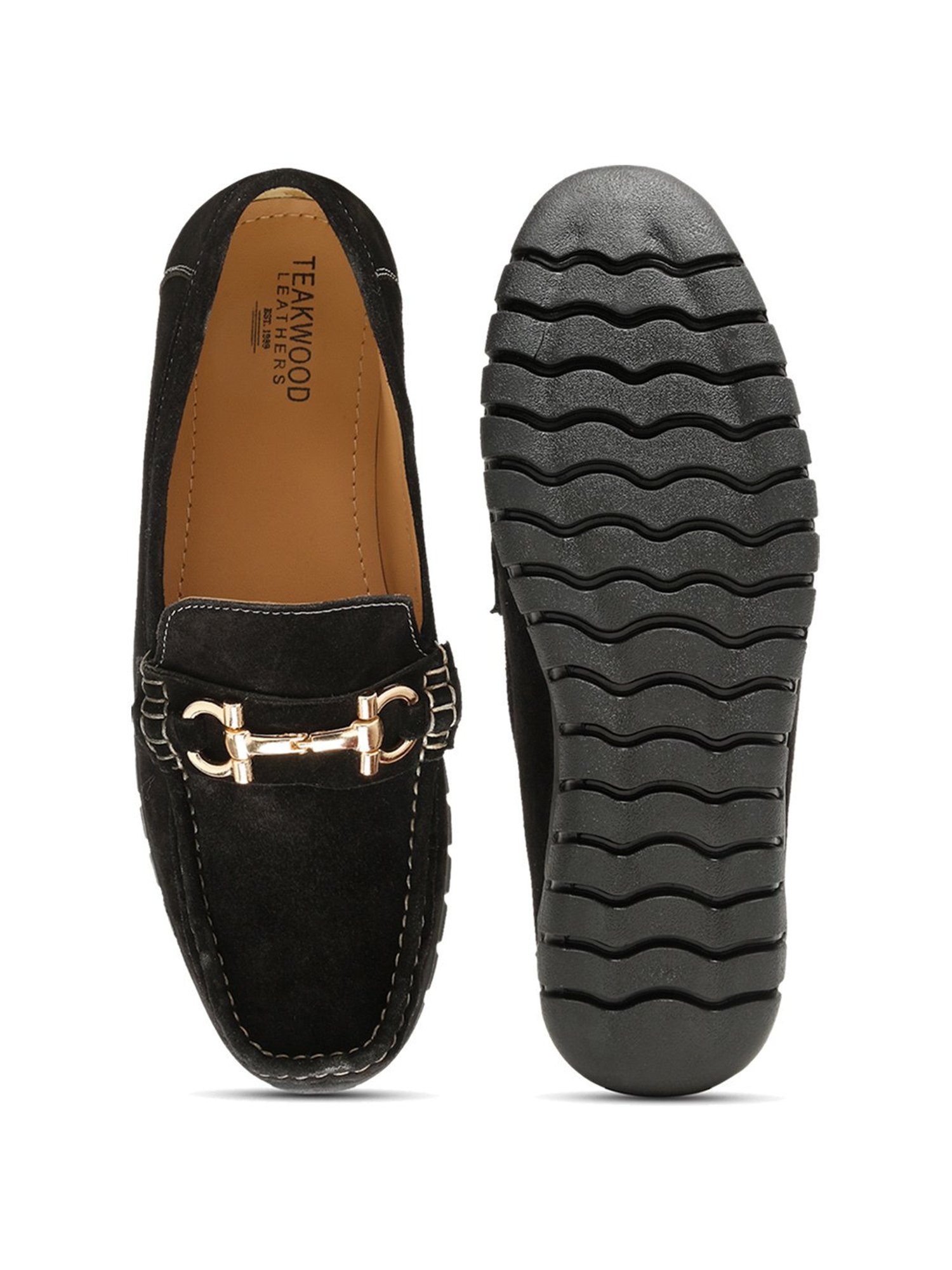 Teakwood Leathers Men's Black Casual Loafers