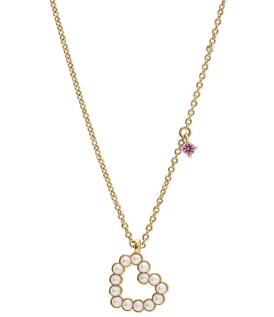 Nadri Pearl Heart Short Pendant Necklace