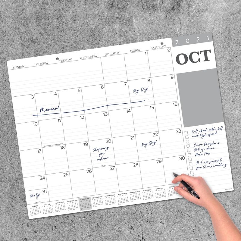 2021-22 Academic Desktop Calendar Professional Large Desk Pad Monthly Blotter - The Time Factory