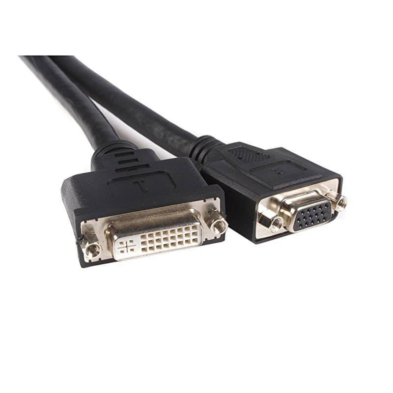 com DMS 59 Splitter Cable - 8in - DMS 59 to 1 x DVI / 1 x VGA - Y Cable - DMS 59 to VGA - Monitor Splitter Cable - DMS 59 Cable (DMSDVIVGA1),Black