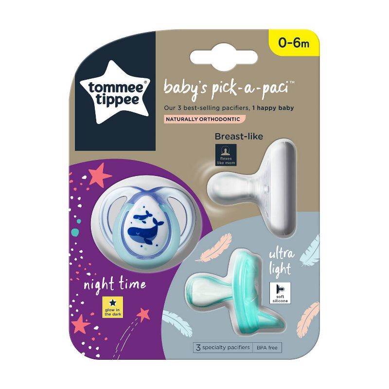 Tommee Tippee Pick-a-Paci 3pk Baby Pacifier Collection - 0-6 Months