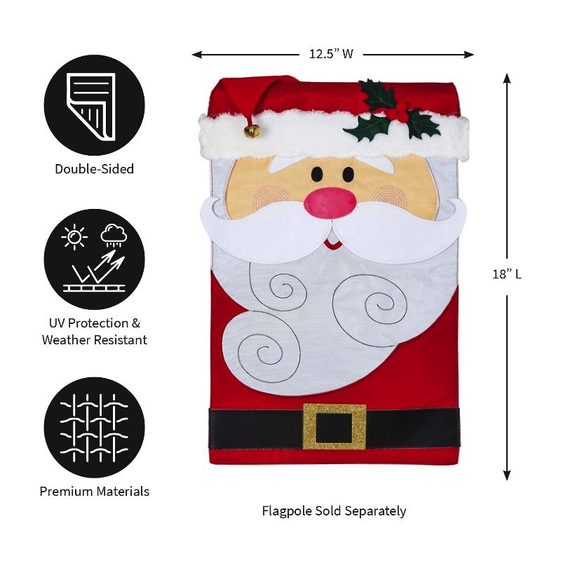 Evergreen Santa Claus Garden Applique Flag