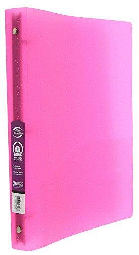 BAZIC 1" Glitter Poly 3-Ring Binder w/Pocket for School, Home, or Office (Case of 48) (3128-48)