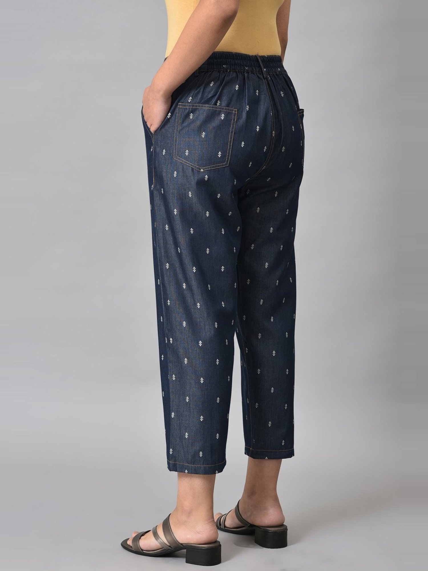 Elleven from Aurelia Blue Printed Denim Pants