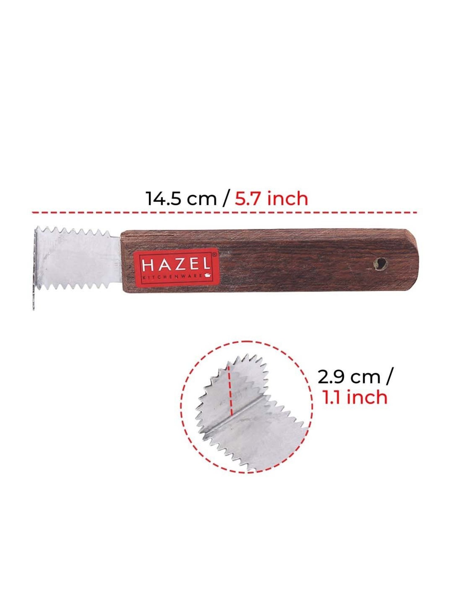 HAZEL Silver & Brown Stainless Steel Coconut Scrapper