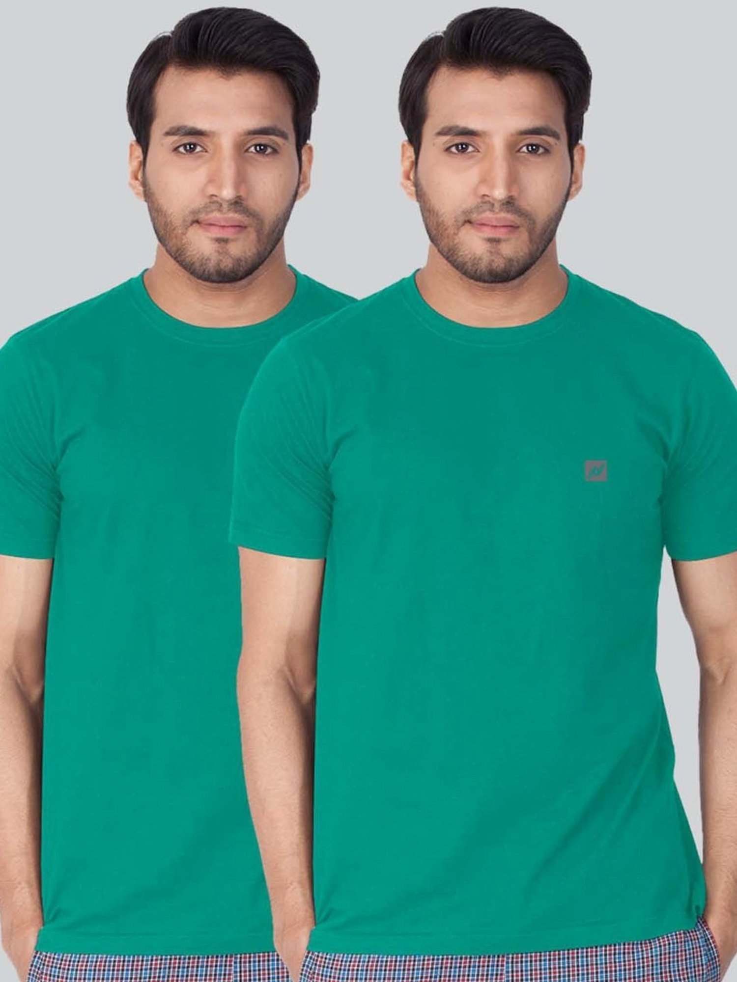 Lux Nitro Sea Green Regular Fit T-Shirt Pack of - 2