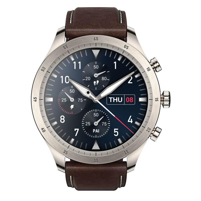 Zepp Z Health and Fitness Smart Watch with Titanium Alloy Crafting, 15 Days Battery Life, Online and Offline Voice Assistants, SpO2 Level Measurement, Heart Rate, Sleep and Stress Monitoring (Brown)