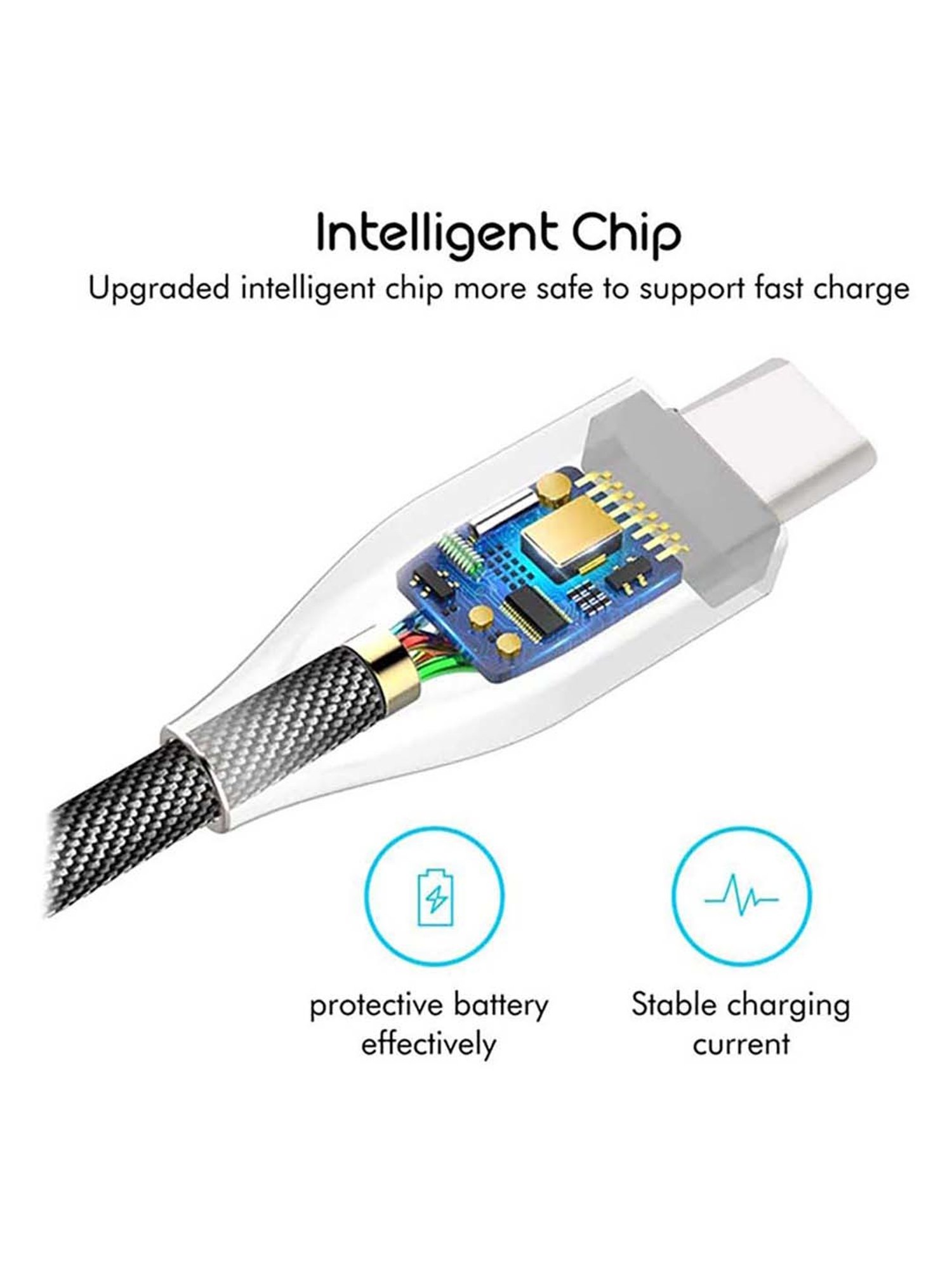 Moerdon SCB138 Fast Charging Data transfer Cable with LED indicator (Black)
