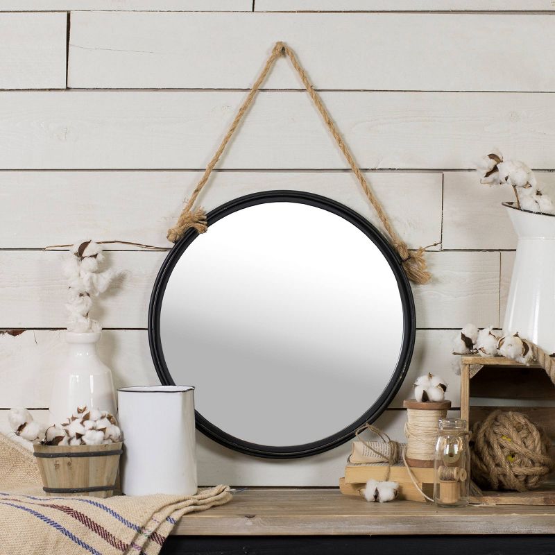 Metal Round Hanging Mirror Wall Sign Panels Clear 18" x 18" - VIP Home & Garden