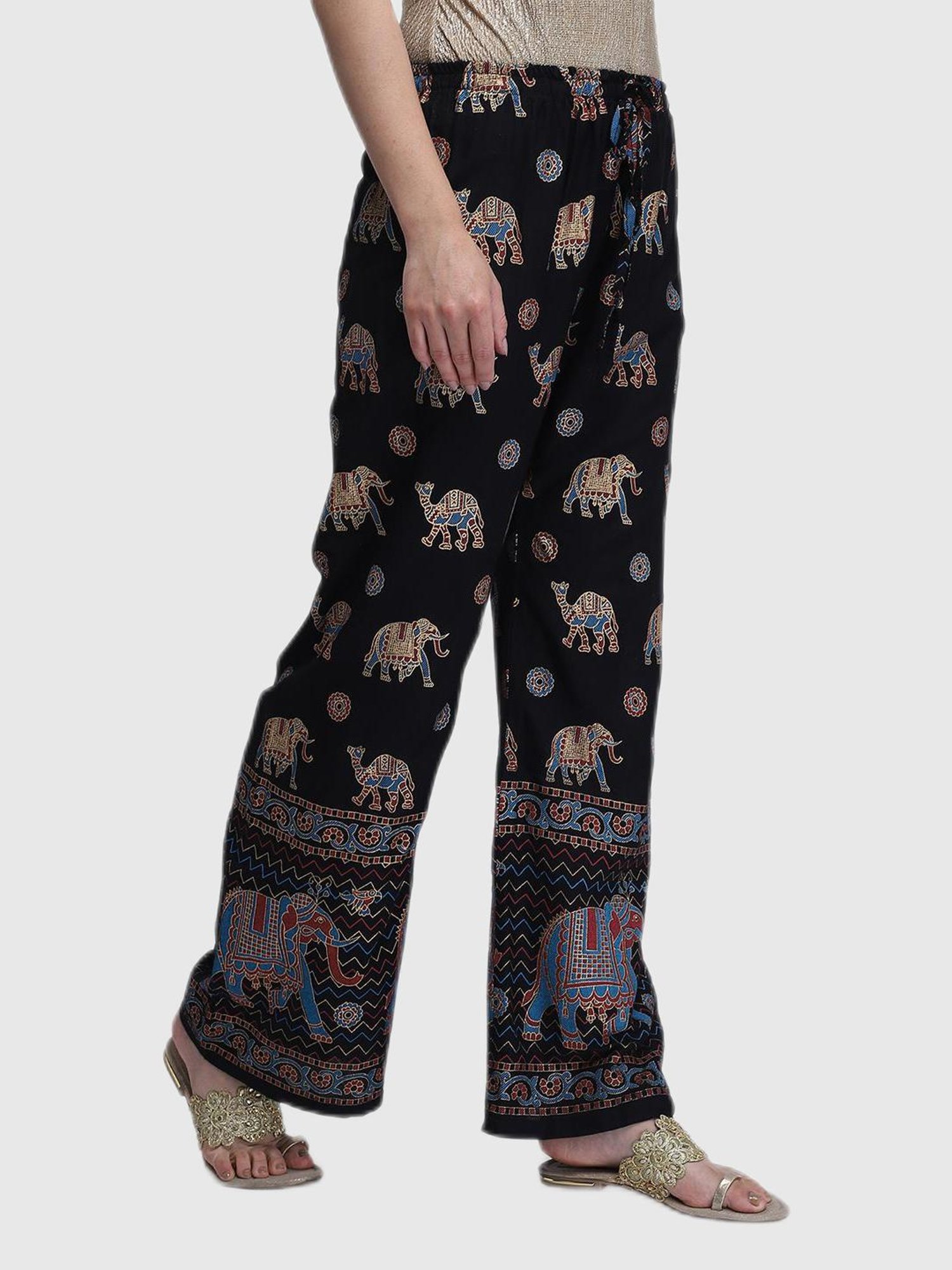 Aditi Wasan Black Printed Palazzos