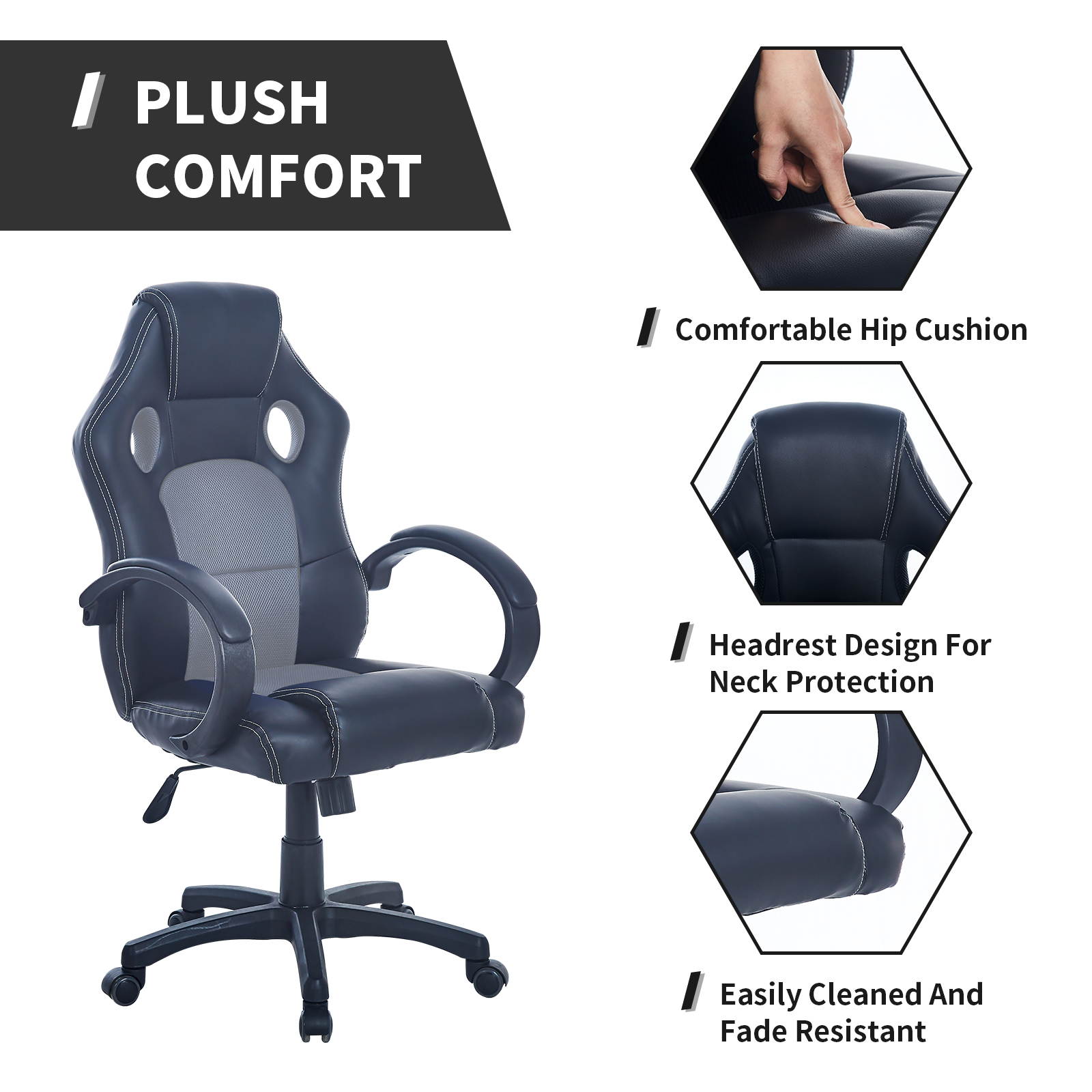 Modern Gaming Chair for Kids Boys Girls Teens High Back Ergonomic Swivel Racing Computer Chair, Height Adjustable,Office Chair PC Gaming Chair Cheap Desk Chair Ergonomic PU Leather Executive Computer