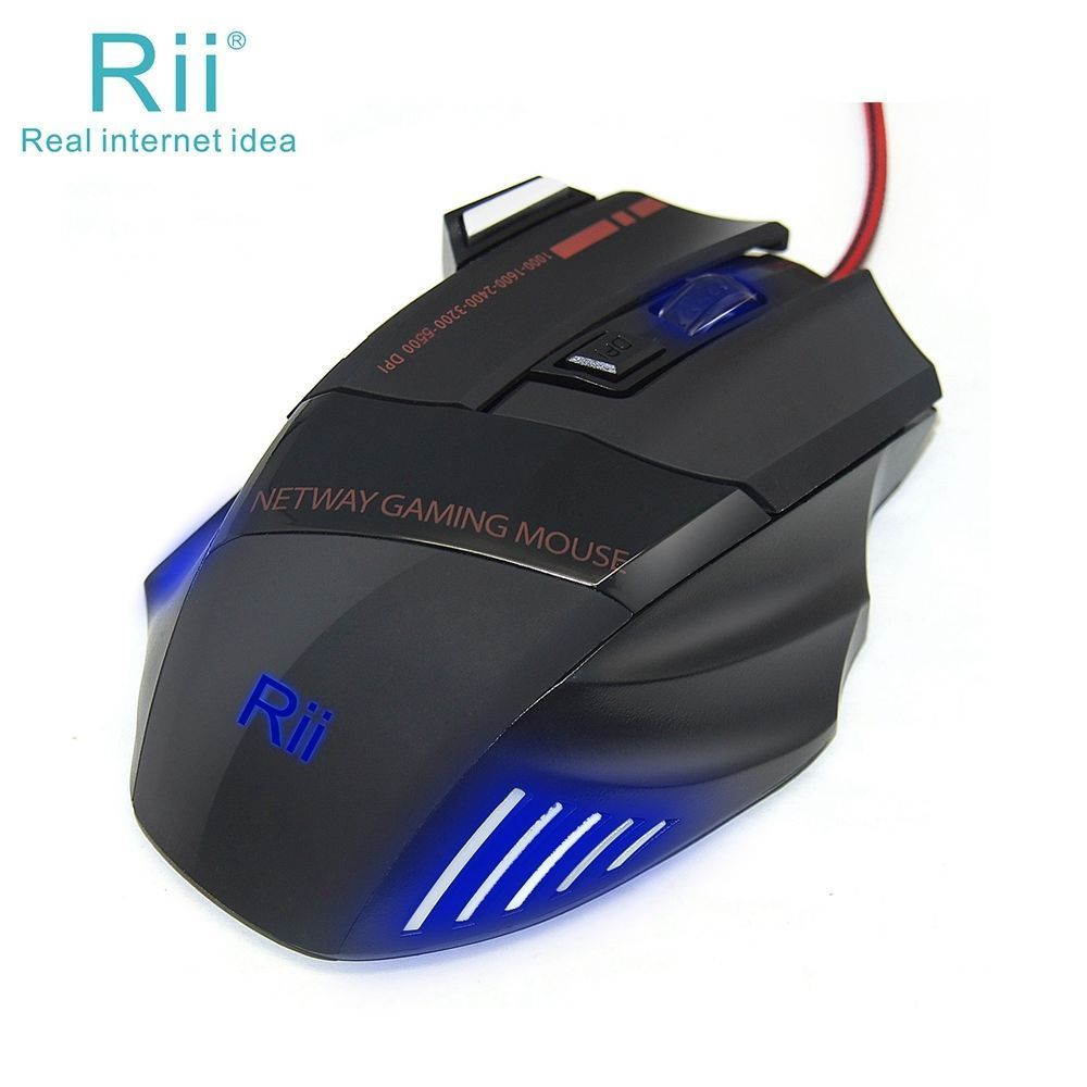 Rii USB Wired Gaming Mouse RM600 5500DPI 7 Buttons Computer Mouse Game Mice