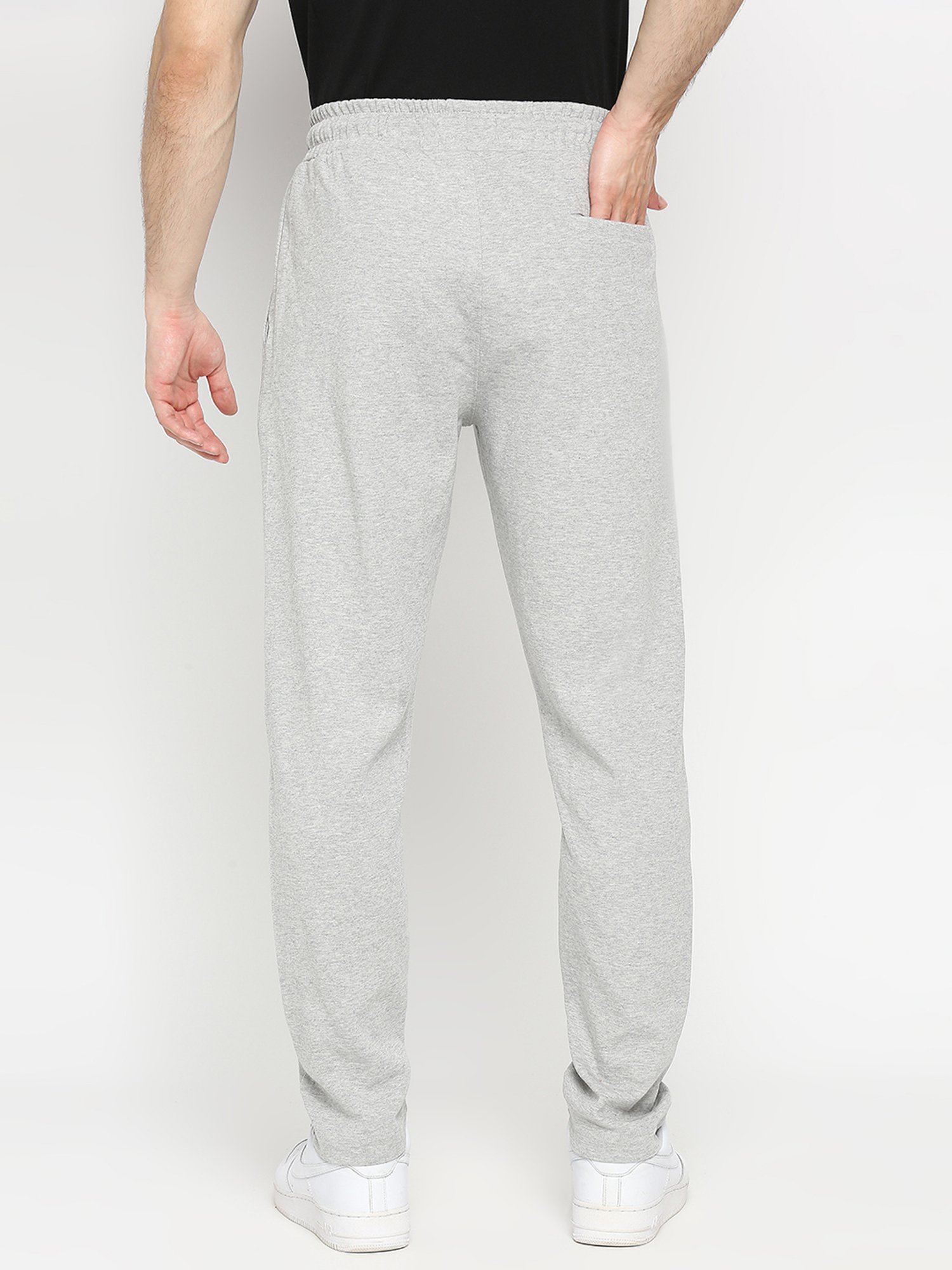 UnderJeans by Spykar Grey Melange Printed Track Pants