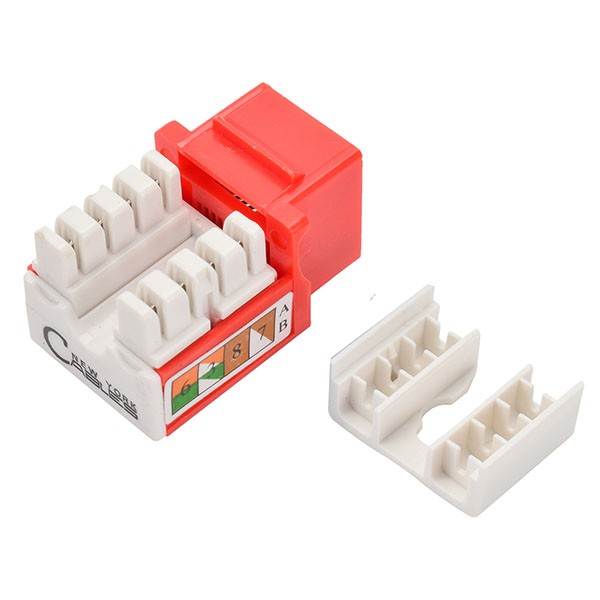 Cat6 110 Style Punch Down Keystone Jack, White, CAT 6, Rj45 90 Degree 50-Pack