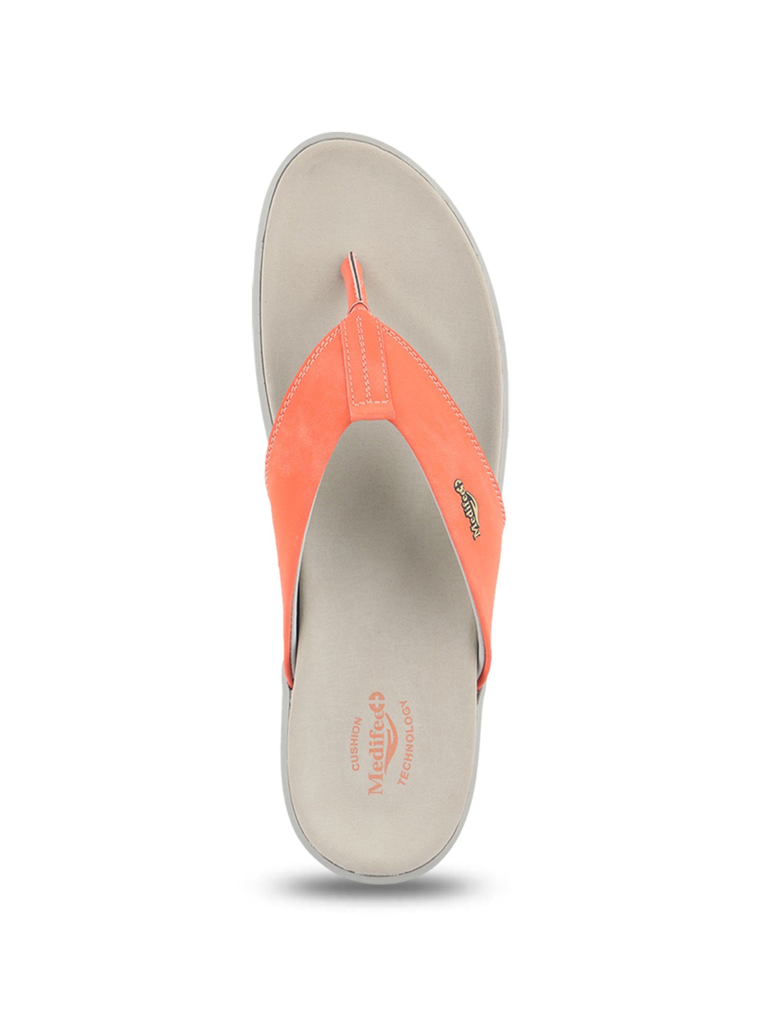 MediFeet Men's Orange Flip Flops