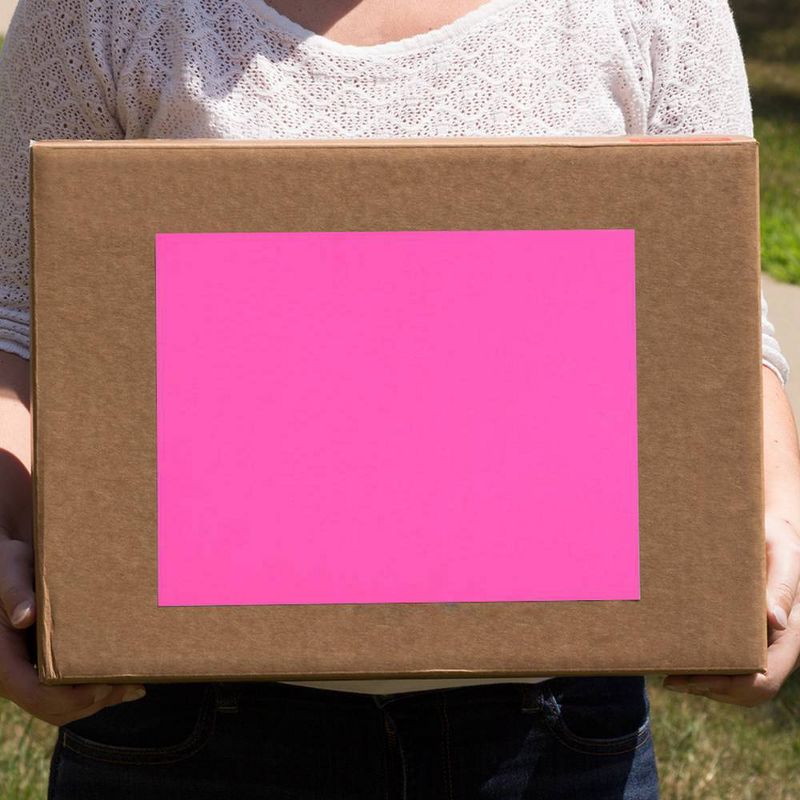 JAM Paper Shipping Labels 8.5" X 11" 10ct - Neon Pink