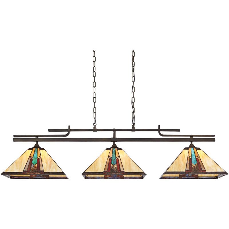 Robert Louis Tiffany Pirro 56" Wide Bronze Ranier Kitchen Island Light Pendant