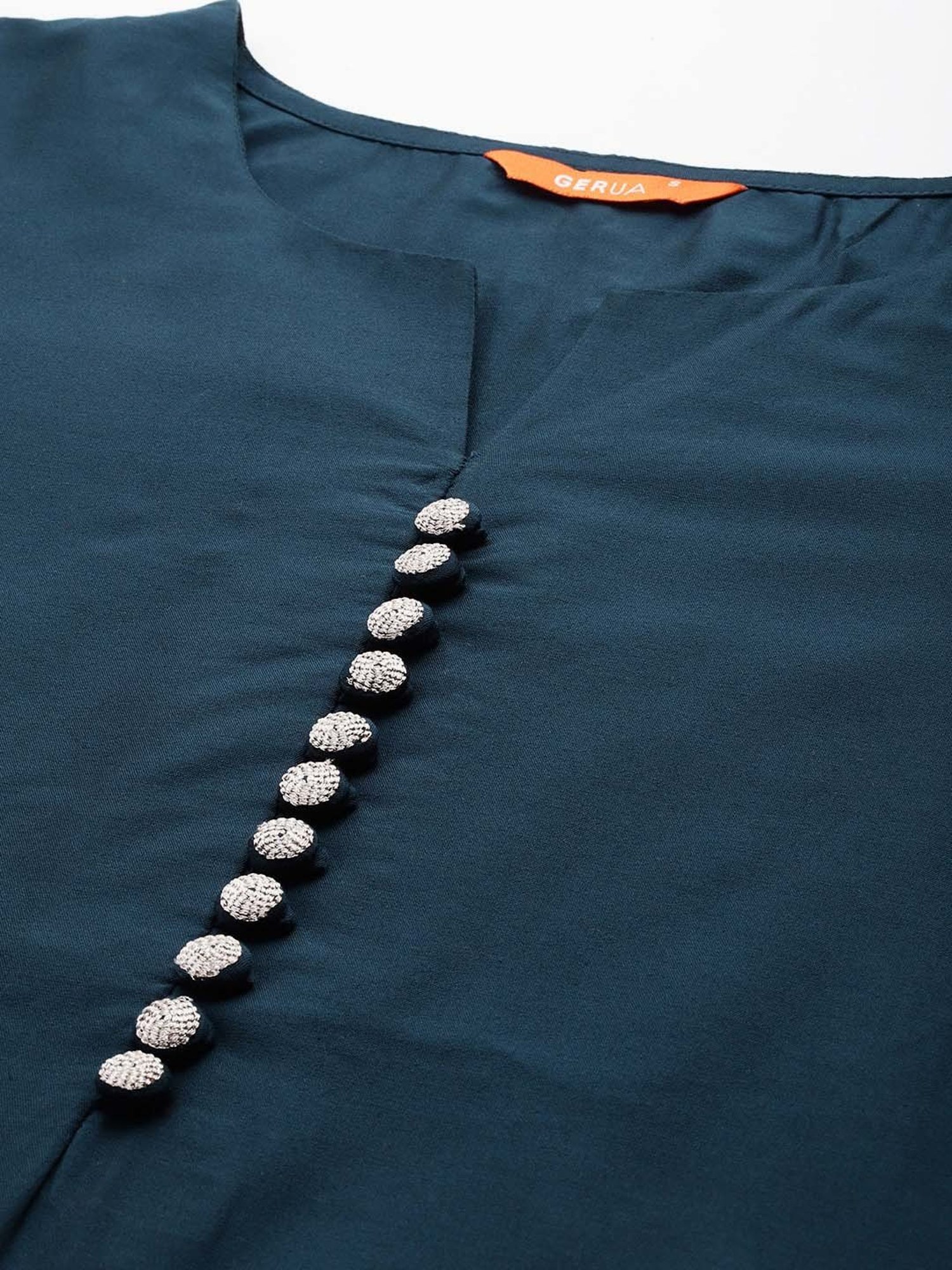 Gerua Blue Straight Fit Kurta Pant Set With Dupatta