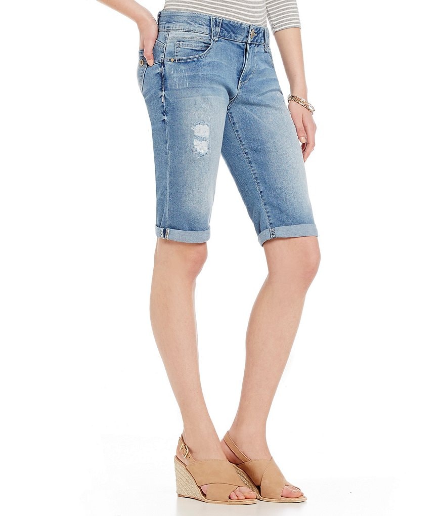 Democracy AB Solution Roll-Cuff Destruction Detail Bermuda Shorts