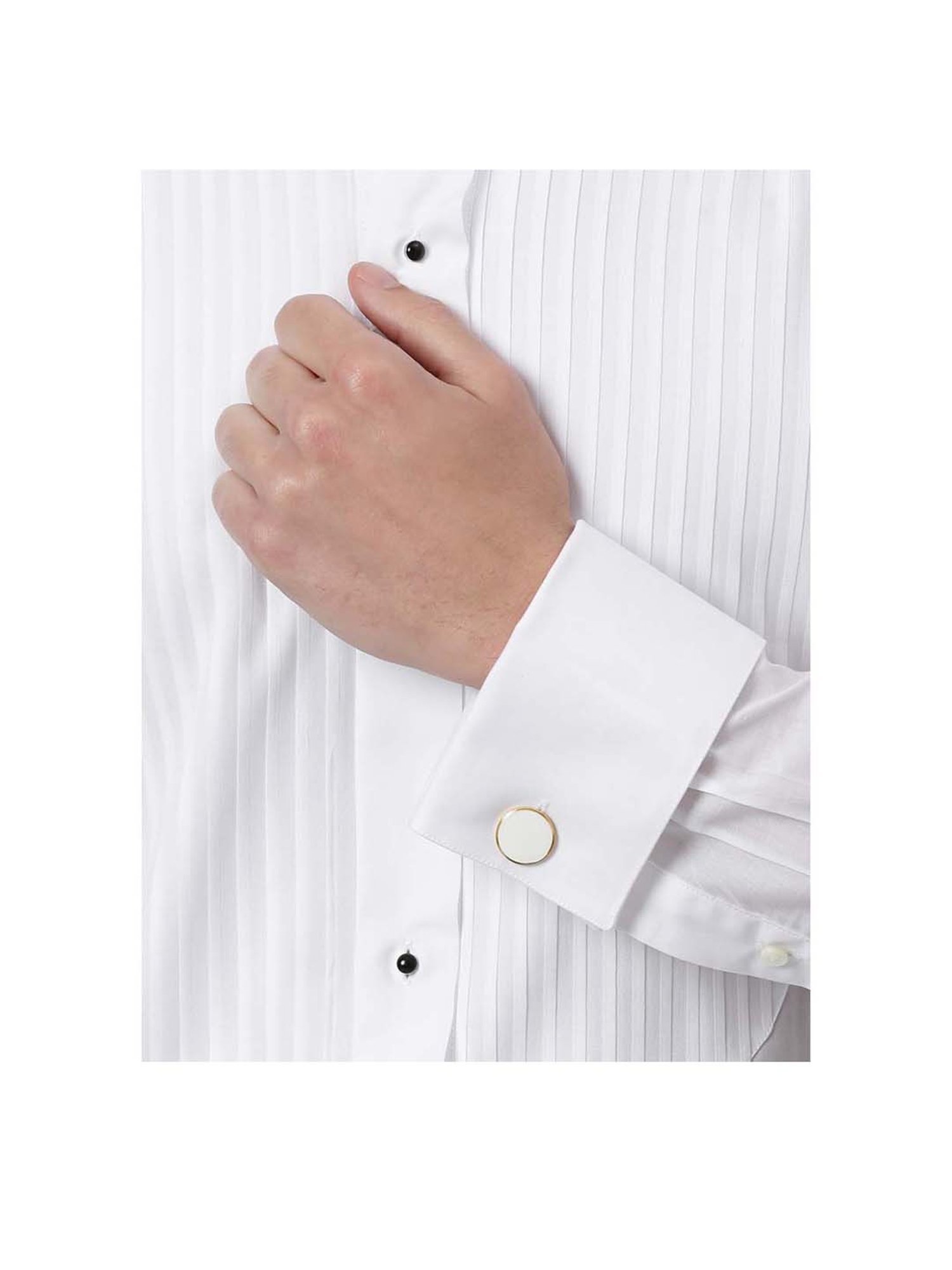 Tossido White Solid Cufflinks
