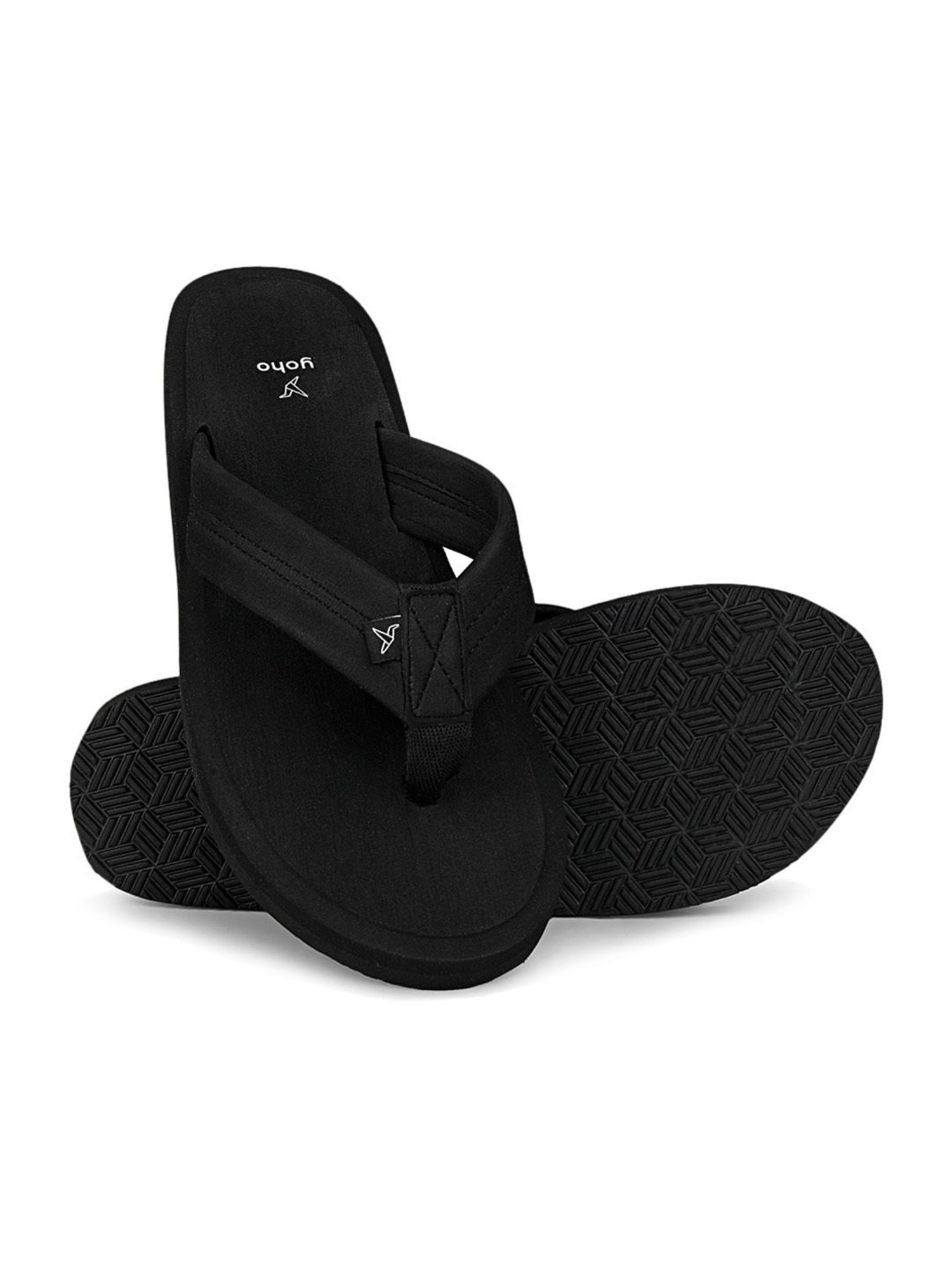 Yoho Men's Eva Bubbles Black Flip Flops