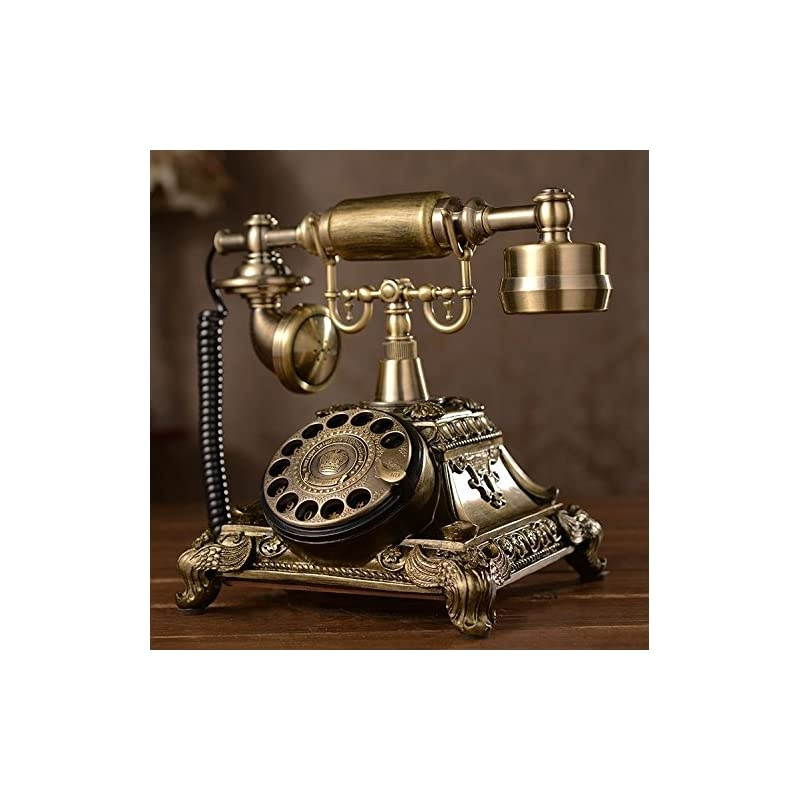Resin imitation copper Vintage STYLE ROTARY Retro old fashioned Rotary Dial Home and office Telephone